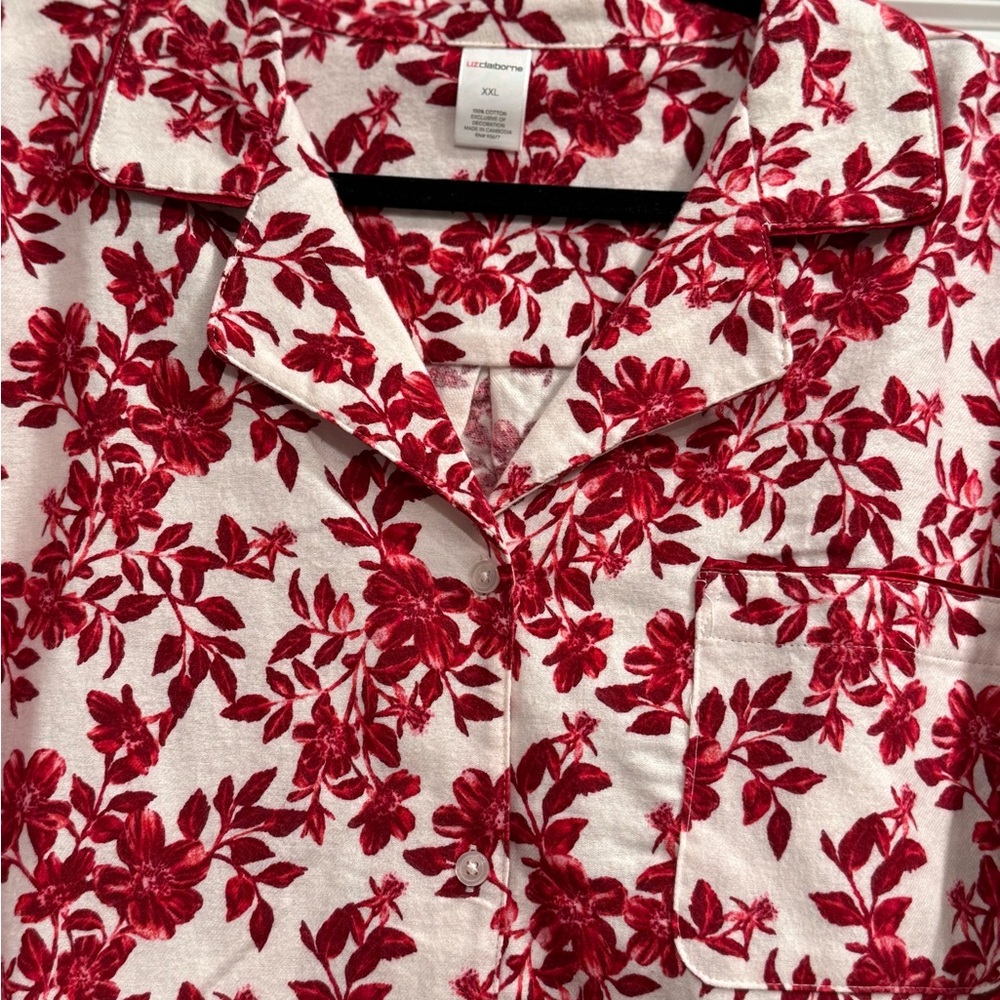 Liz Claiborne Red Floral Nightgown